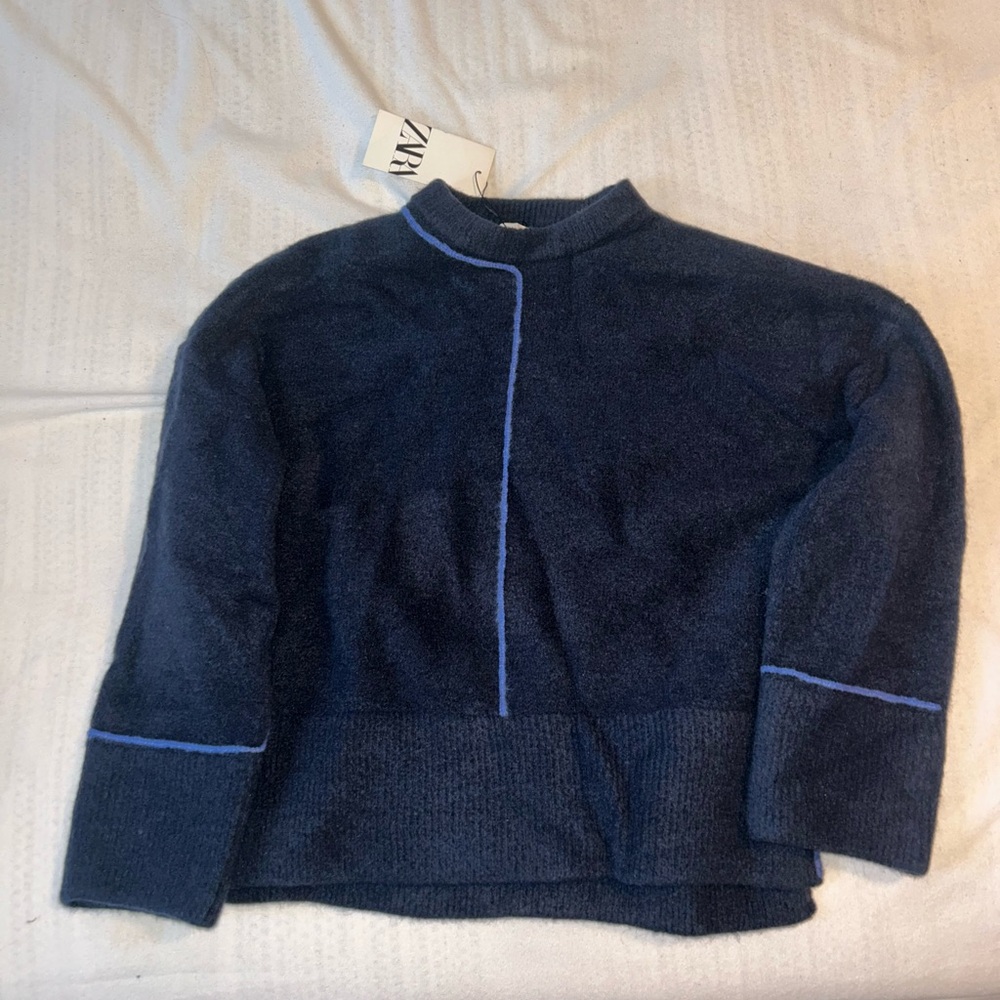 Zara Knit Sweater with Vontrast Trim